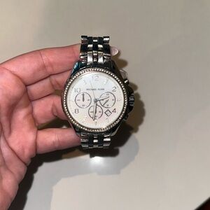 Michael Kors silver pearl face watch